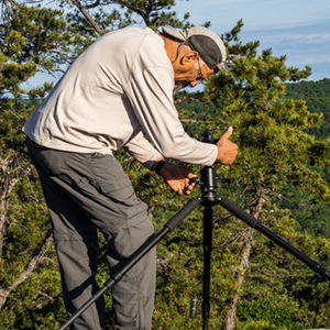 Nature photographer on the land