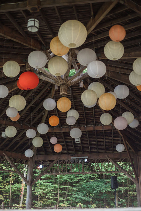 Paper Lanterns hung in the Slingerland Pavilion for a celebration