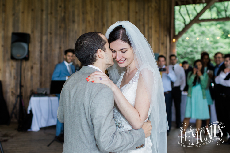 Newly wed couple dance in the Slingerland Pavilion during their reception at Mohonk Preserve